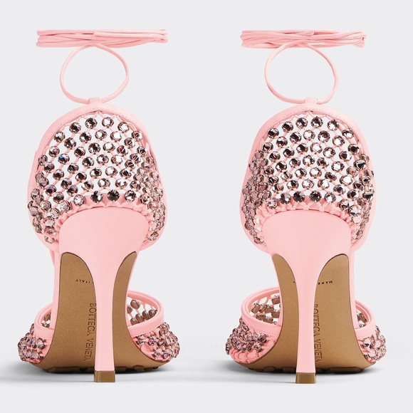 BOTTEGA VENETA Stretch Sandal Camellia Pink sz 38 1950$ - Picture 4 of 12